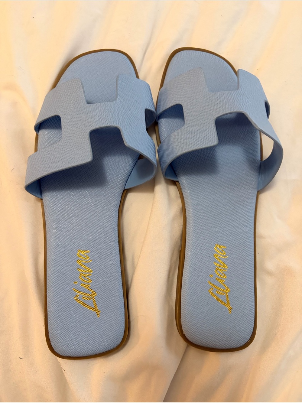 Liliana Baby Blue Slide Sandals for Women